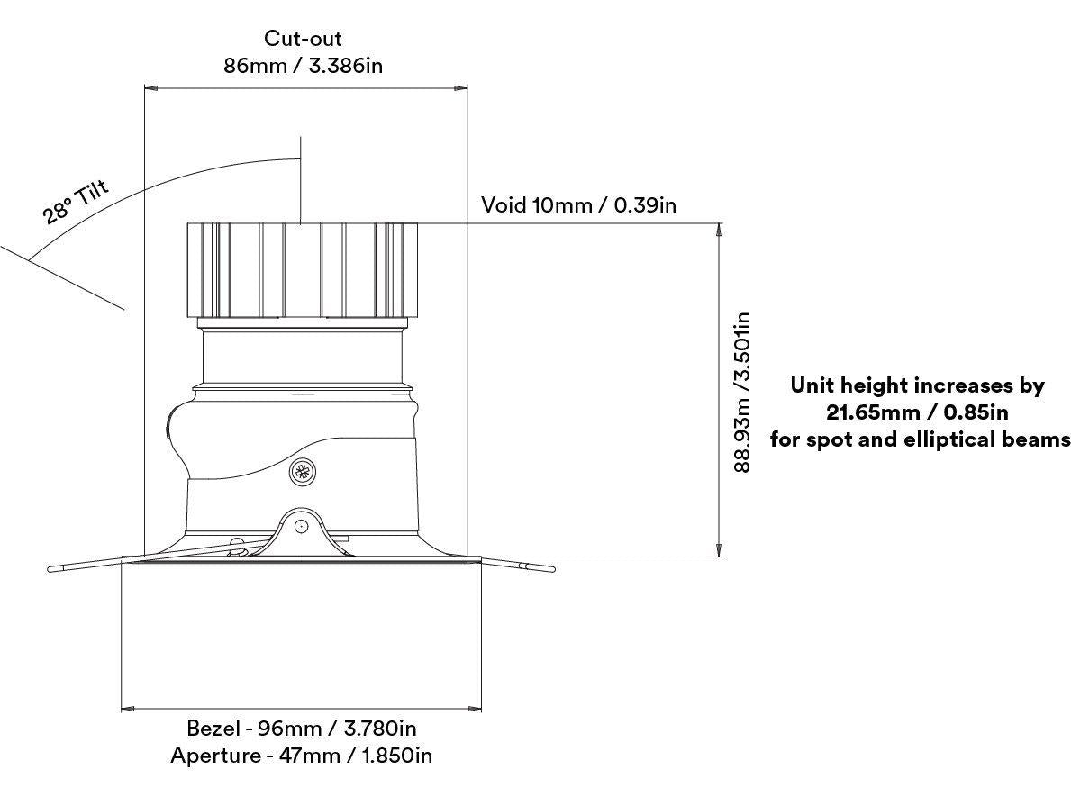Spot encastré réglable Orluna Curve
