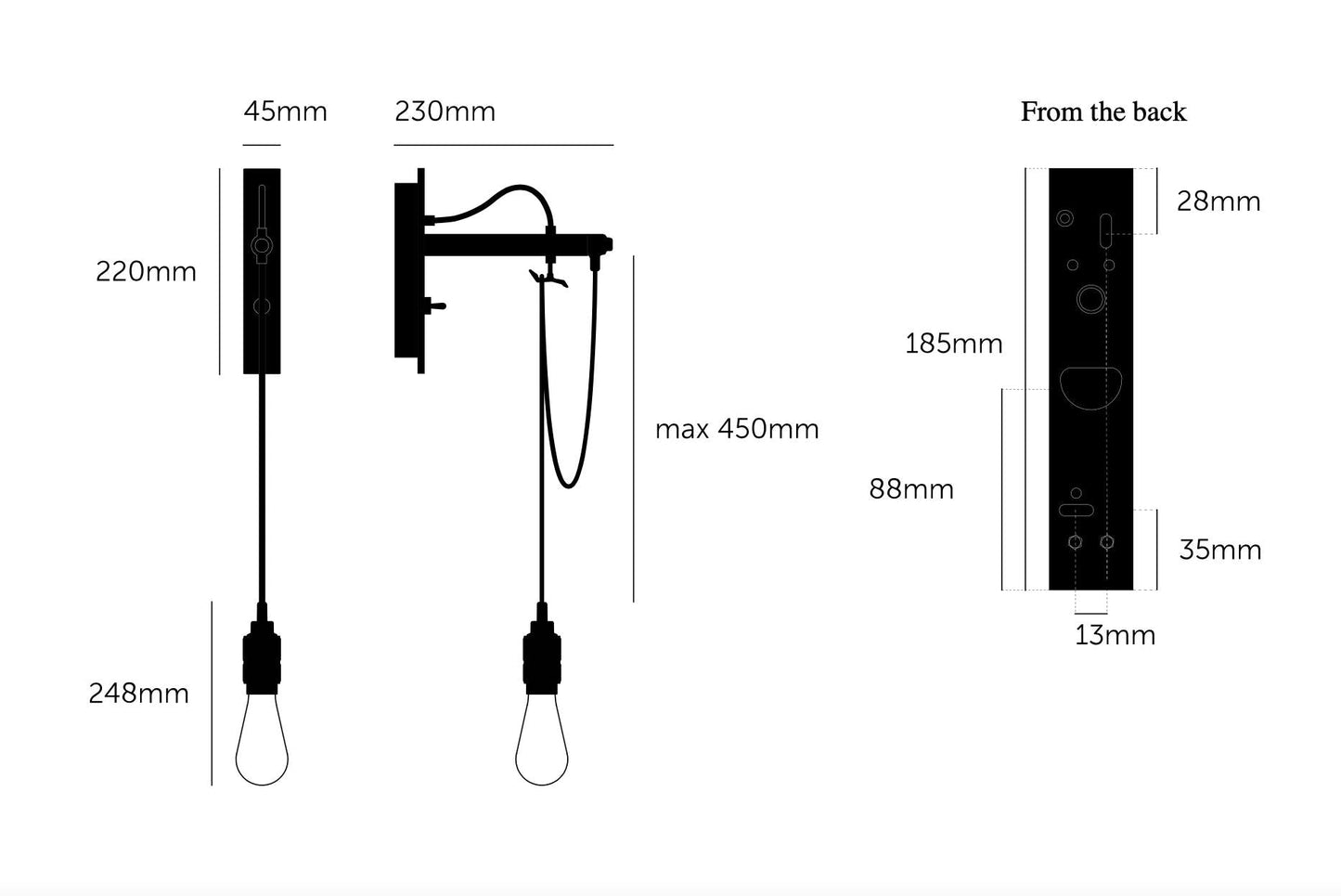 Applique murale Buster + Punch Hooked Nude Graphite