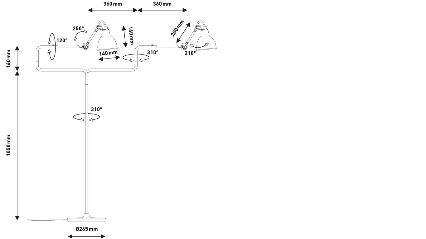 DCW Editions Lampe Gras N°411 Lampadaire