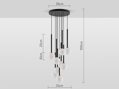 Plafonnier Houseof gris anthracite à grappes