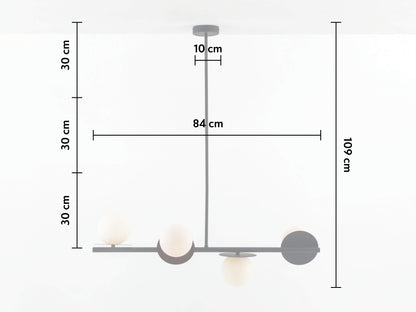 Plafonnier Houseof Gris Anthracite Opale Disque