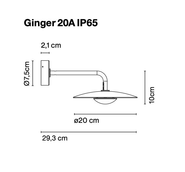 Applique murale extérieure Marset Ginger