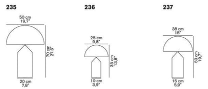 Lampe de table en verre Oluce Atollo