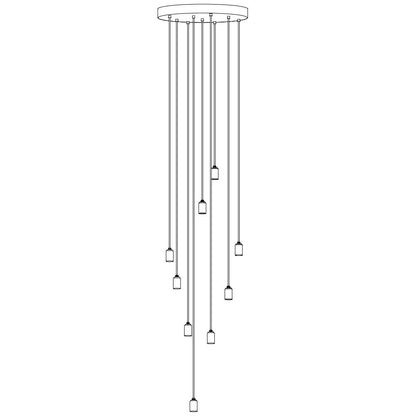 Pendentif Tala en laiton à neuf branches