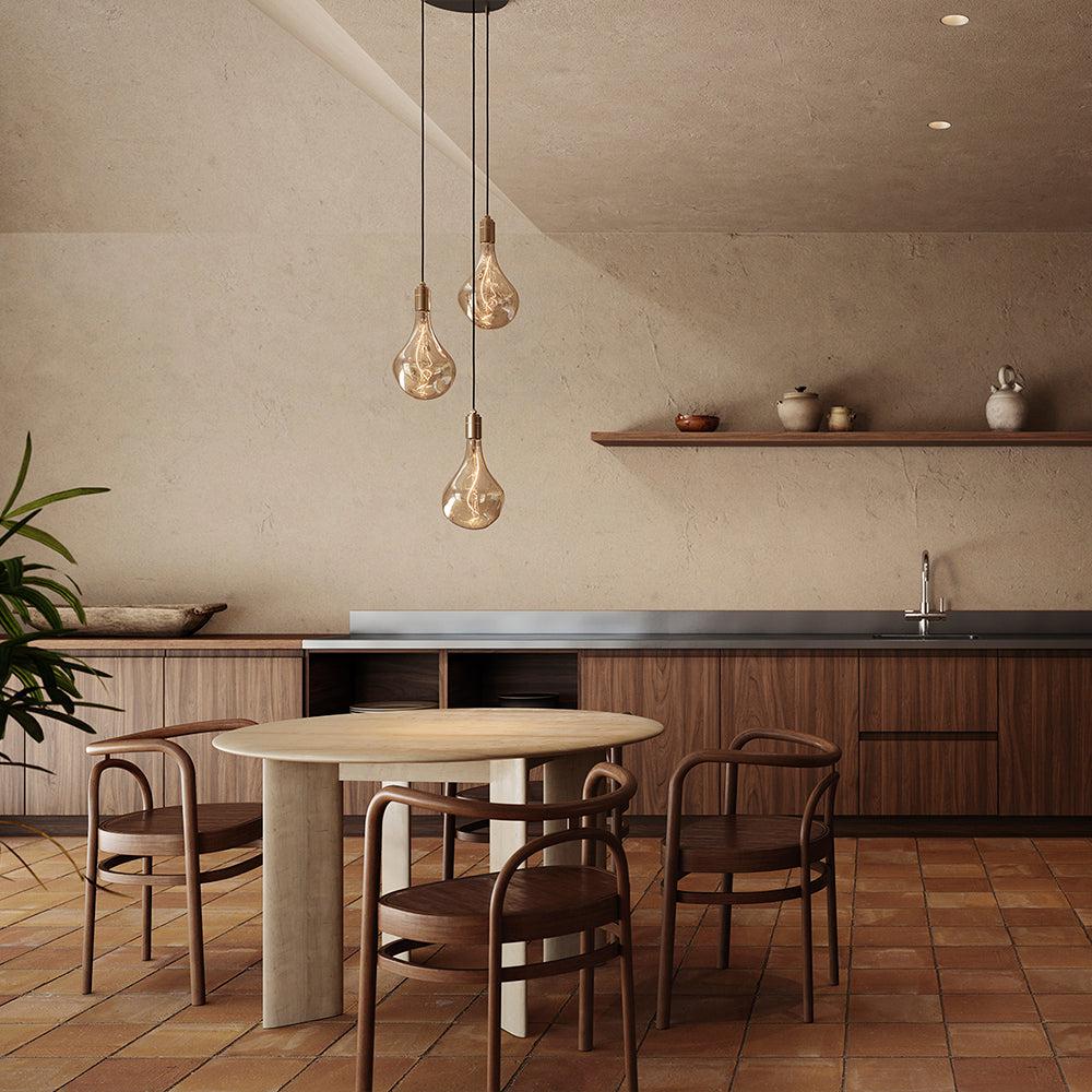 Pendentif triple en laiton Tala avec Voronoi II