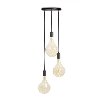 Pendentif triple Tala en graphite avec Voronoi II