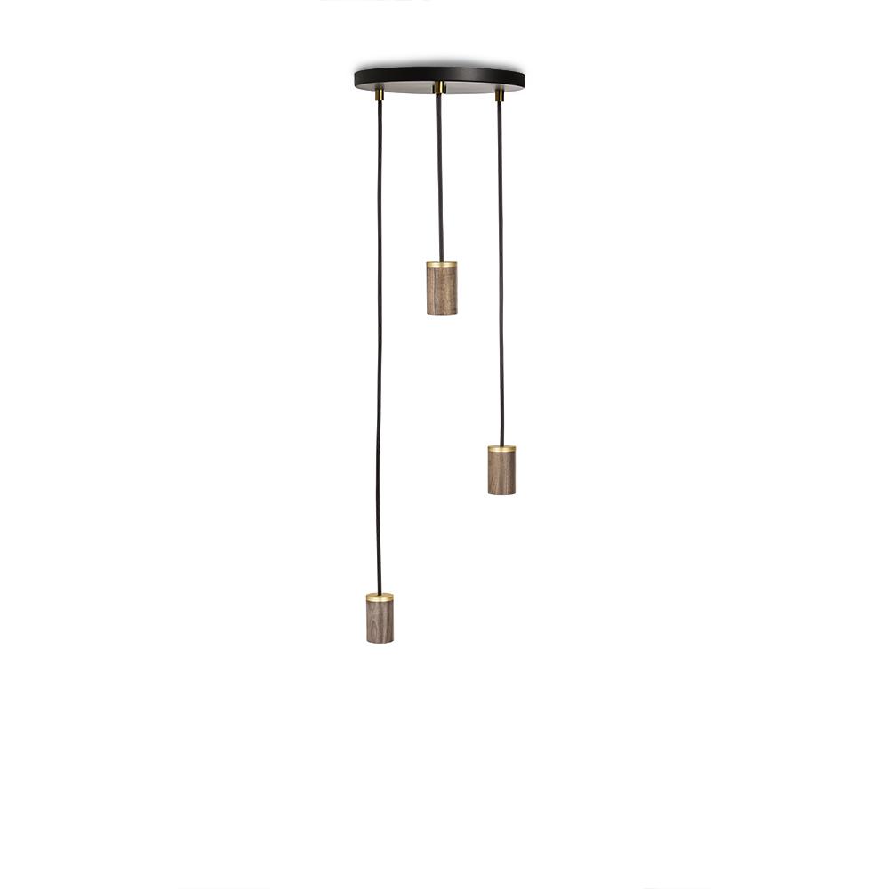 Pendentif triple Tala en noyer