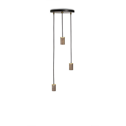 Pendentif triple Tala en noyer