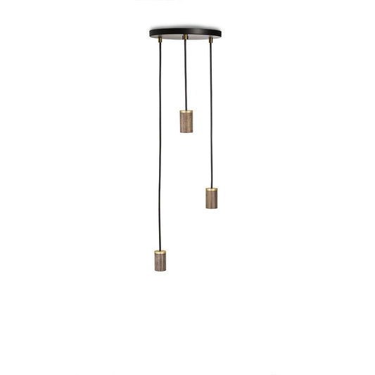 Pendentif triple Tala en noyer