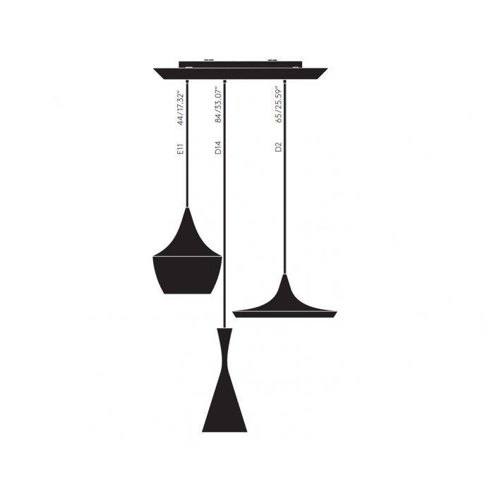 Système de suspension ronde Tom Dixon Beat LED Trio