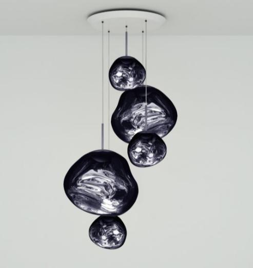 Système de suspension ronde grand format à DEL Melt de Tom Dixon