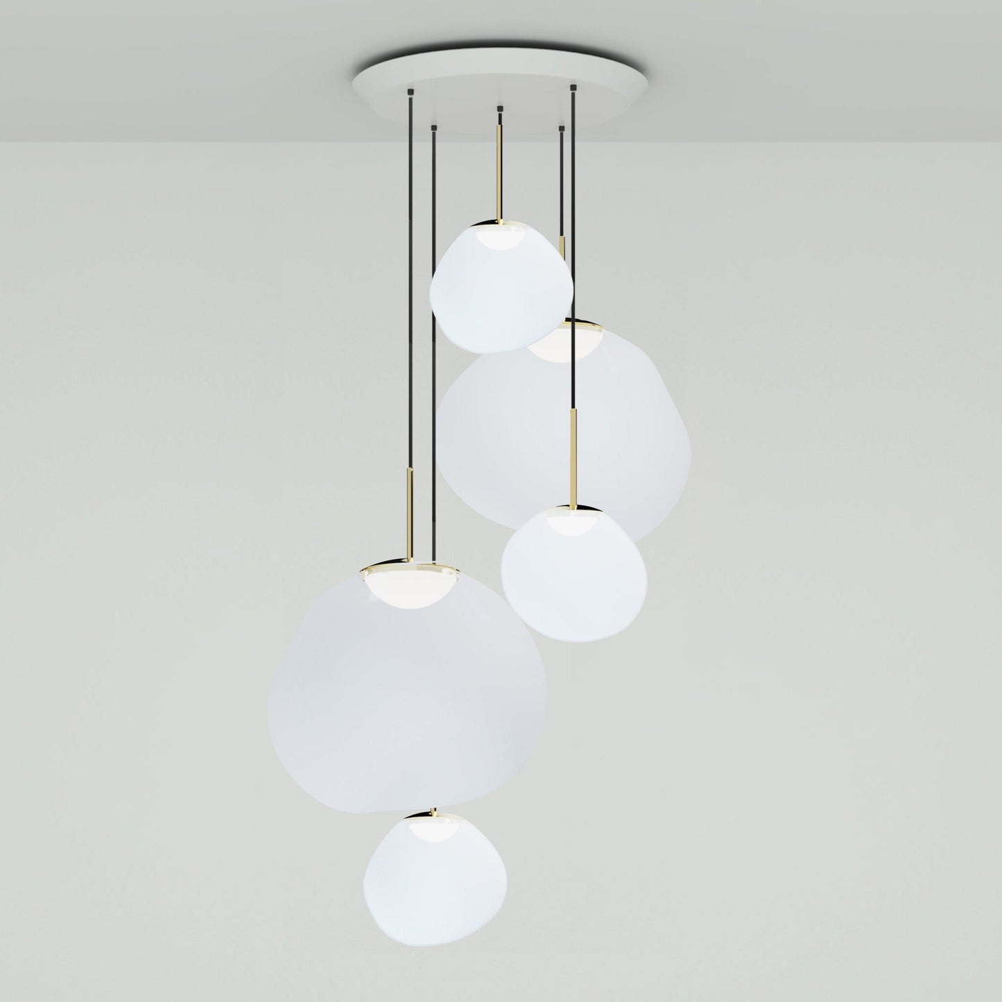 Système de suspension ronde grand format à DEL Melt de Tom Dixon