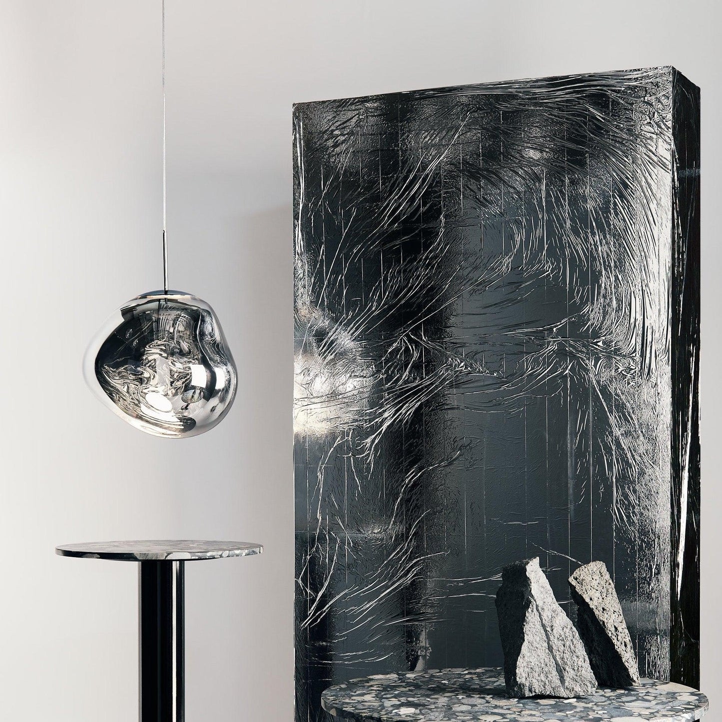 Suspension LED Tom Dixon Melt argentée