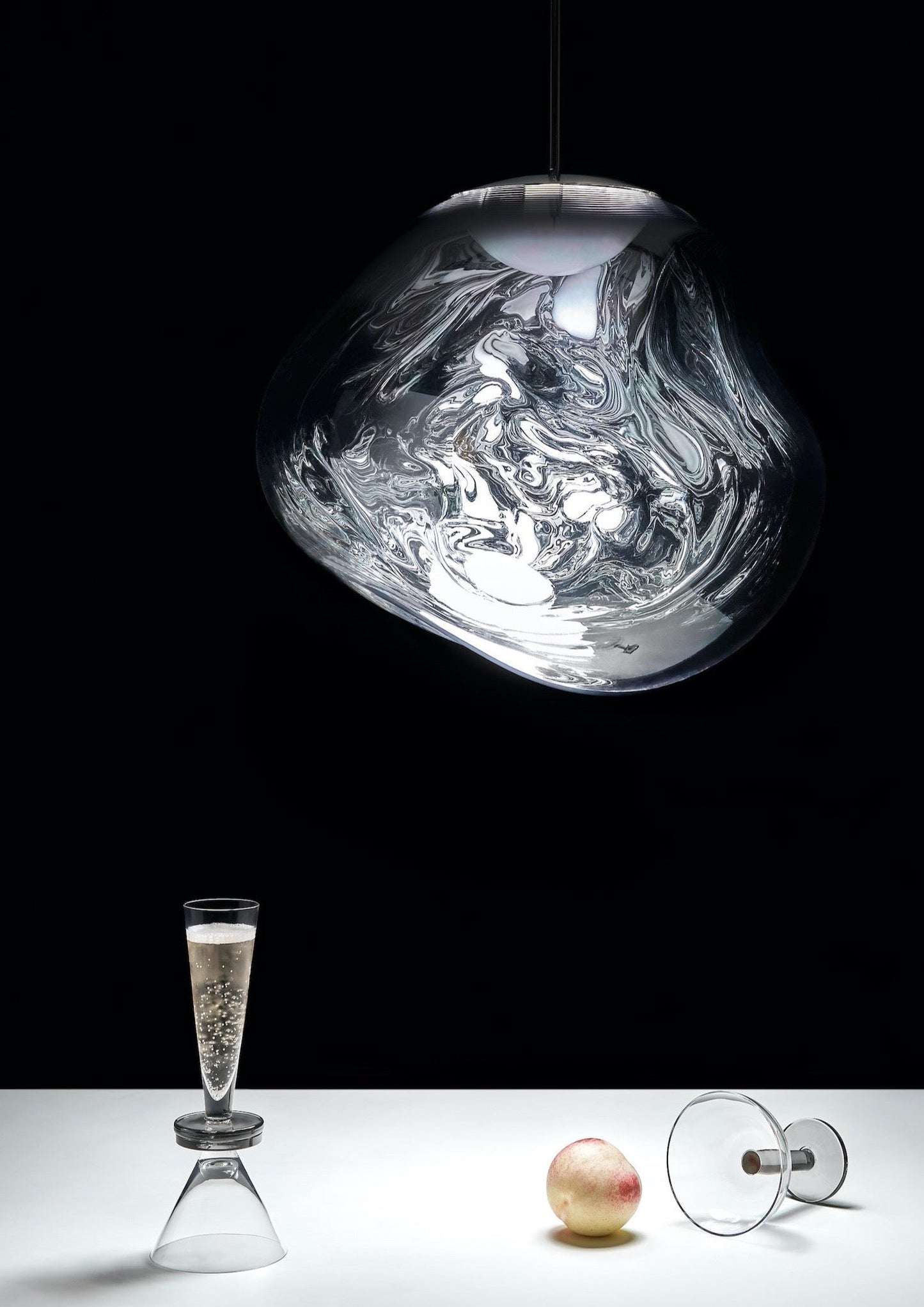 Suspension LED Tom Dixon Melt argentée