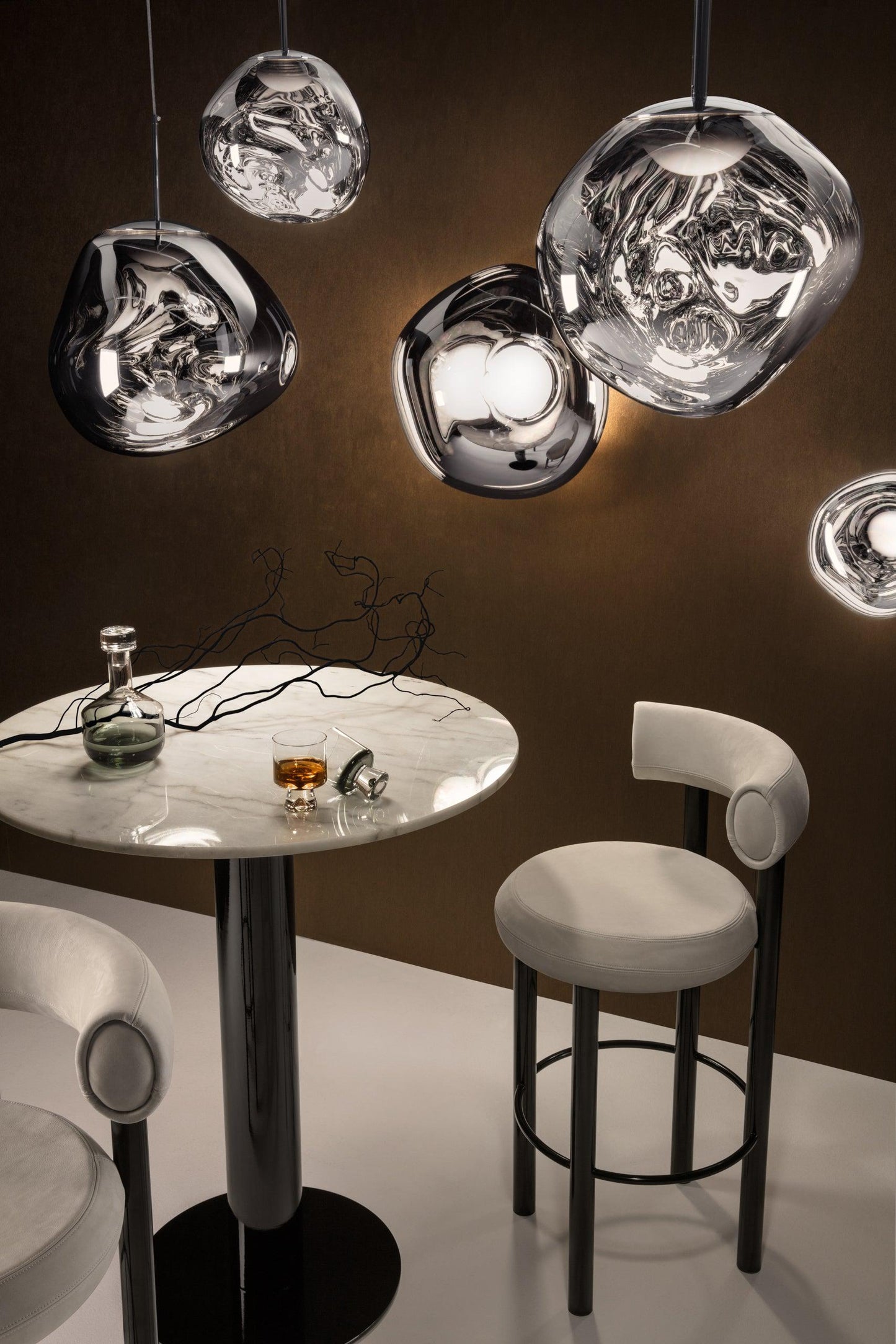 Suspension LED Tom Dixon Melt argentée