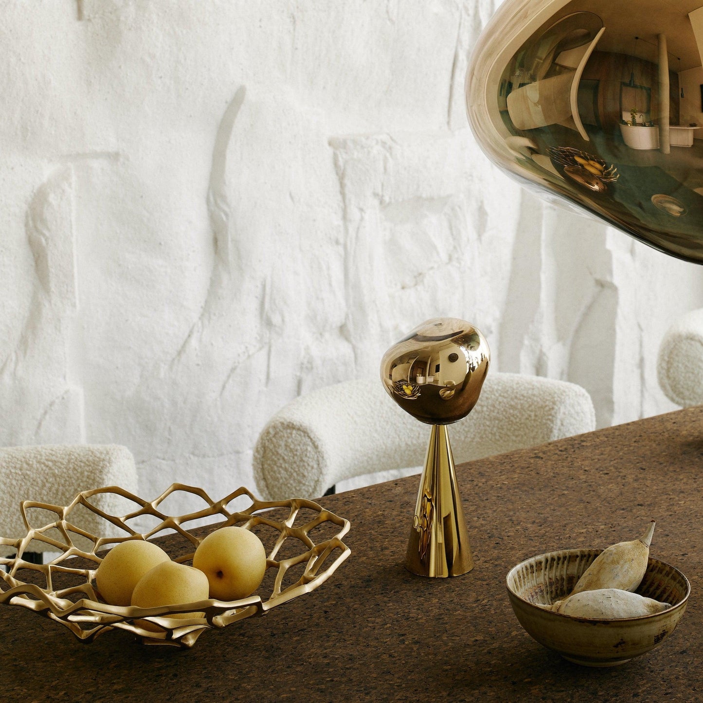 Lampe de table portable Tom Dixon Melt dorée