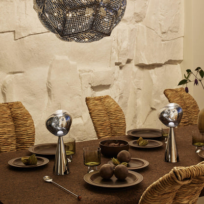 Lampe de table portable Tom Dixon Melt argentée