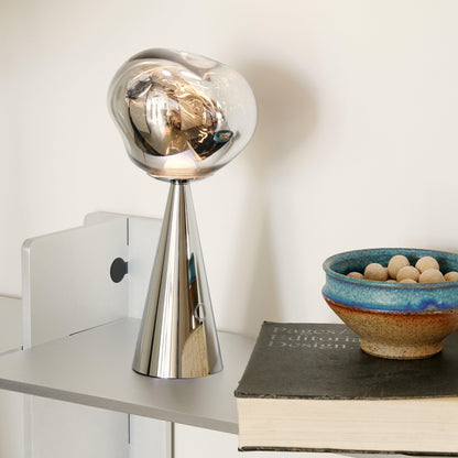 Lampe de table portable Tom Dixon Melt argentée