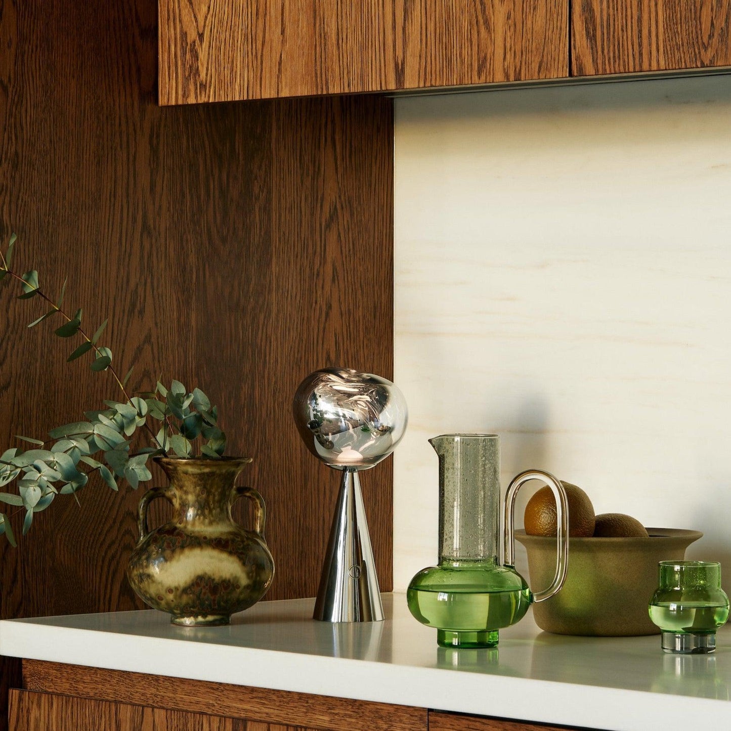 Lampe de table portable Tom Dixon Melt argentée