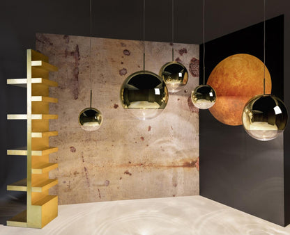 Suspension lumineuse LED Tom Dixon Mirror Ball dorée