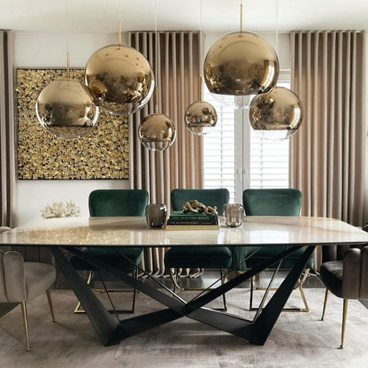 Suspension lumineuse LED Tom Dixon Mirror Ball dorée