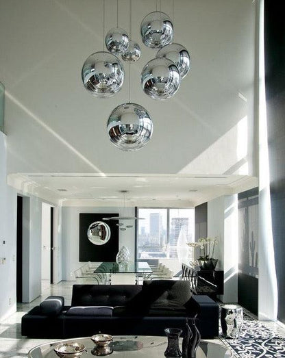 Suspension LED Tom Dixon Mirror Ball argentée
